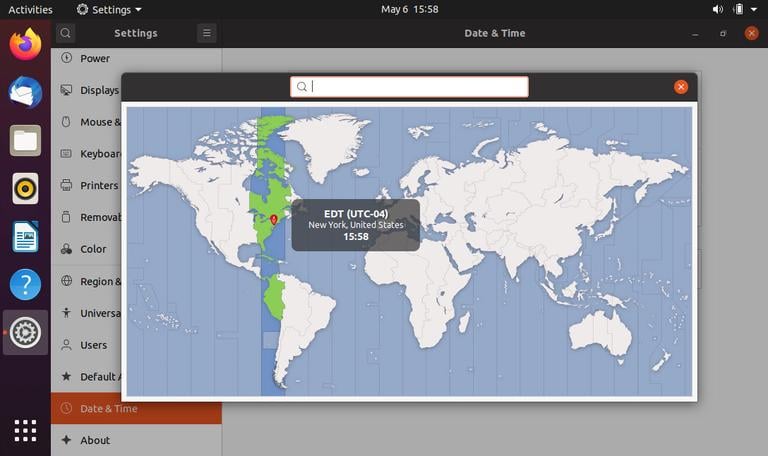 Ubuntu Изменить часовой пояс
