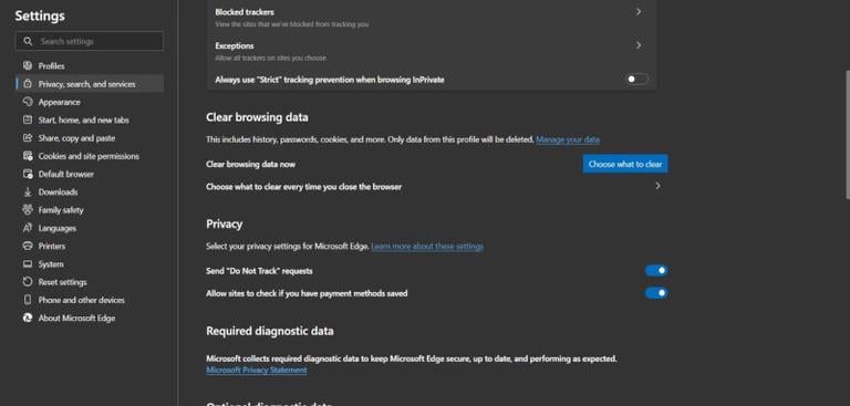 настройки конфиденциальности браузера