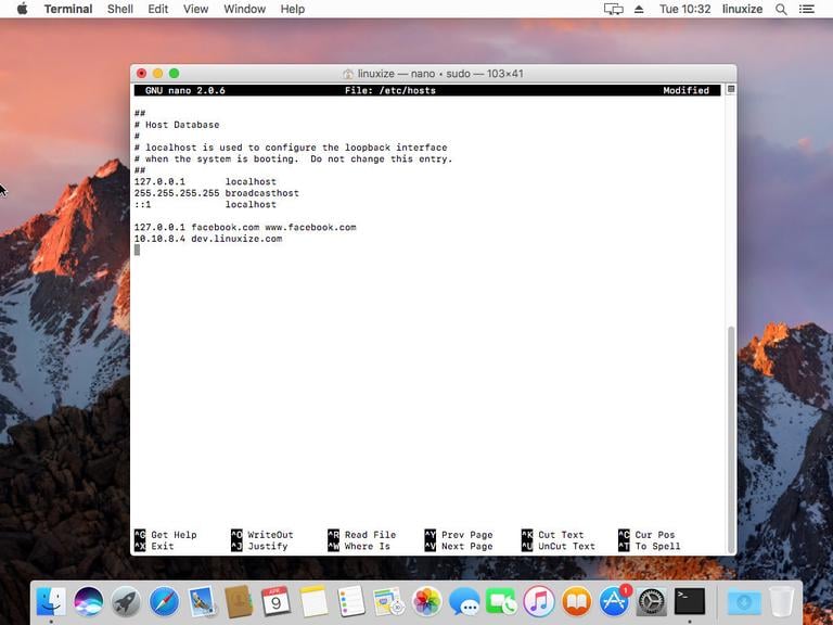 Файл хостов macOS