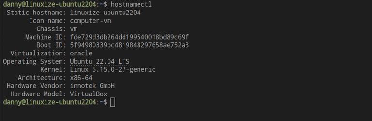 Ubuntu 22.04 hostnamectl