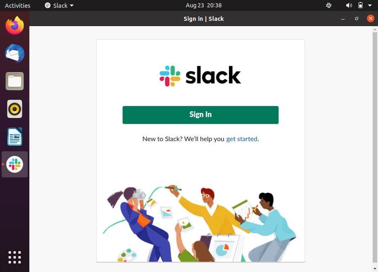 Ubuntu Slack Окно