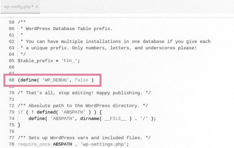 файл конфигурации wp