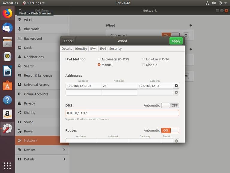 Ubuntu Установить статический IP-адрес