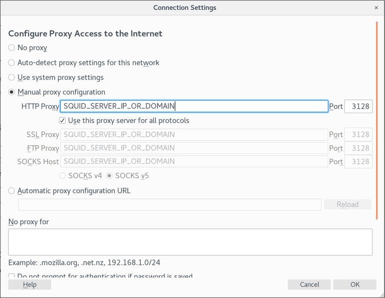 Прокси-сервер Firefox Squid