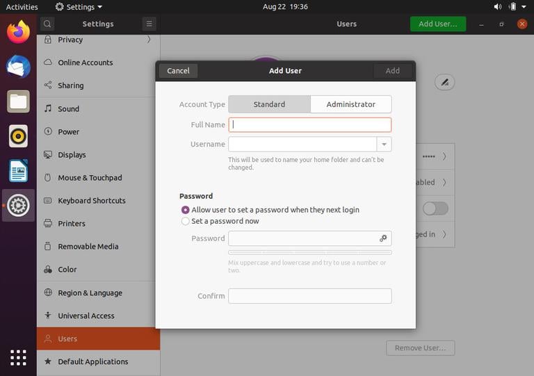 Ubuntu Добавить пользователя