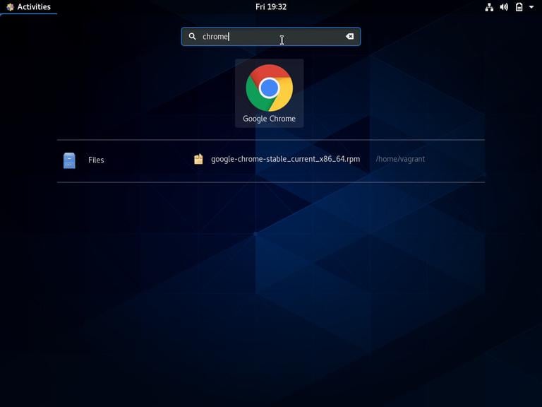 CentOS Открытый Google Chrome
