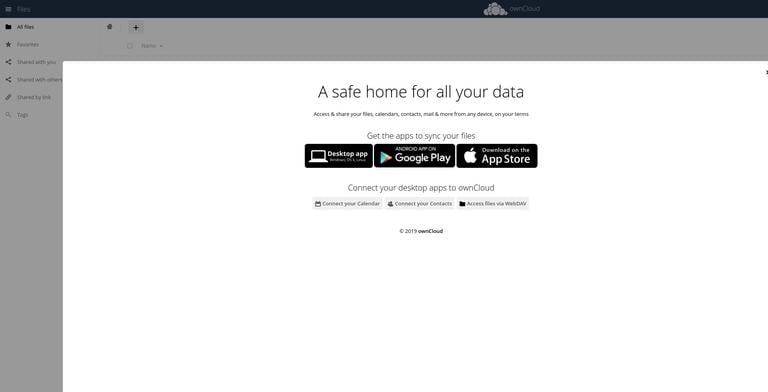 панель инструментов ownCloud