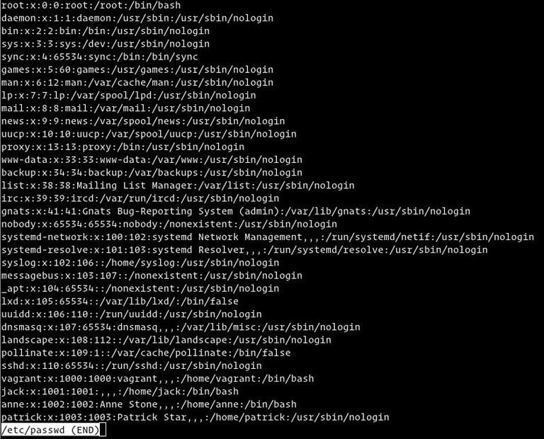список паролей linux и т. д. пользователей