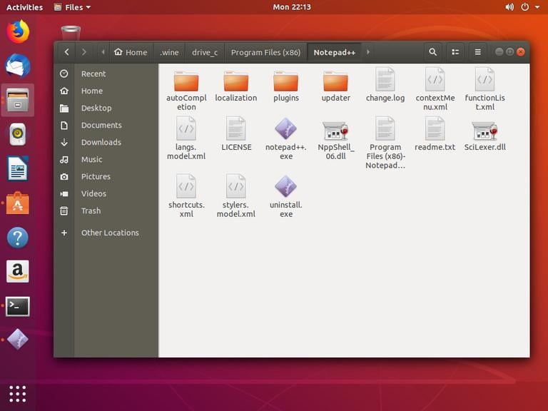 Запуск Ubuntu Notepad++