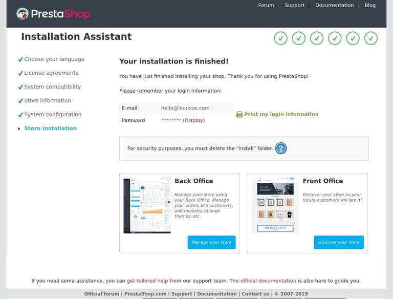 Установить PrestaShop