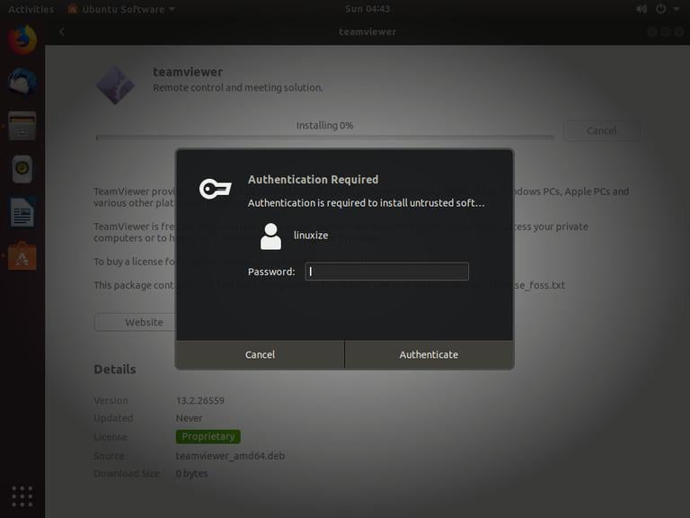 установить deb-пакет для аутентификации