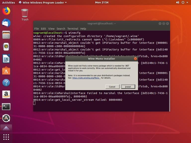 Ubuntu winecfg моно