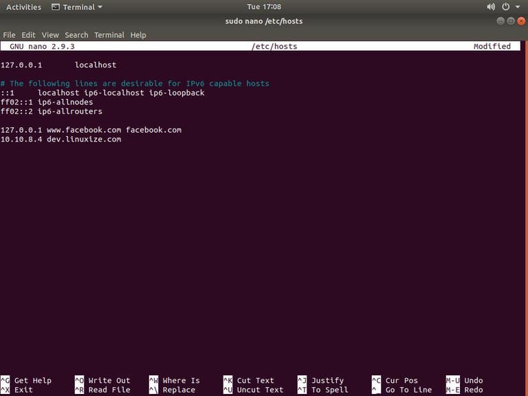 Файл хостов Linux