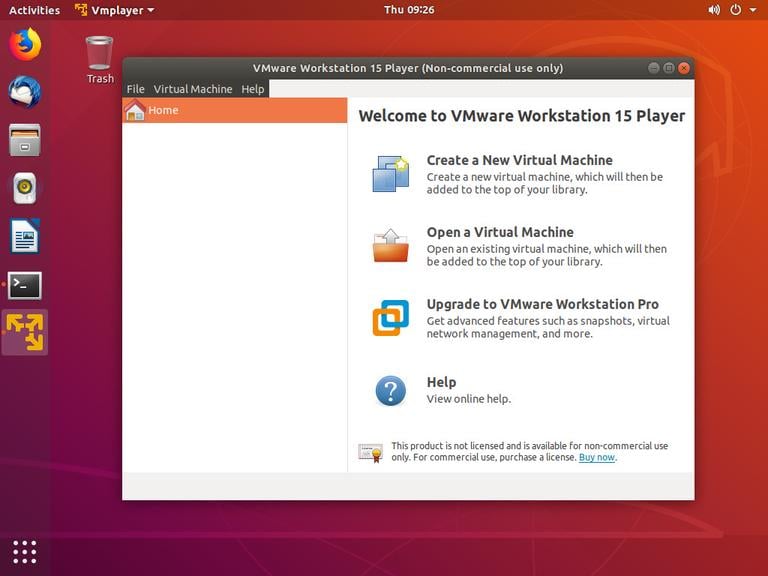 плеер рабочей станции Ubuntu VMware
