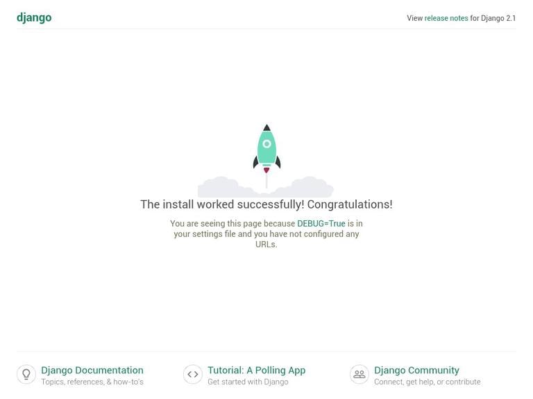 целевая страница Ubuntu 18.04 Django