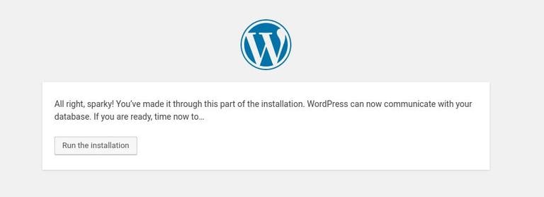Установить WordPress Запустить установку
