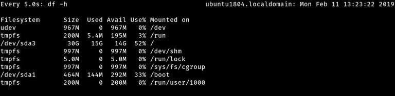 Следить за дисковым пространством