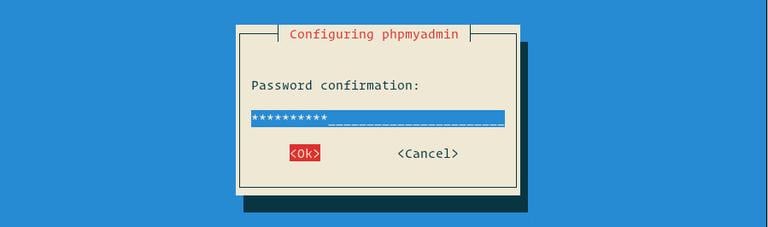 настройка phpmyadmin подтверждение пароля