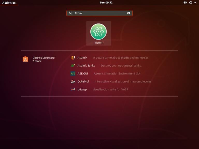 Запуск Ubuntu Atom