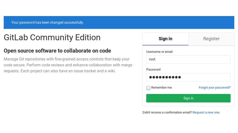 Страница входа в GitLab