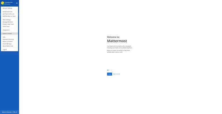 Панель инструментов Mattermost