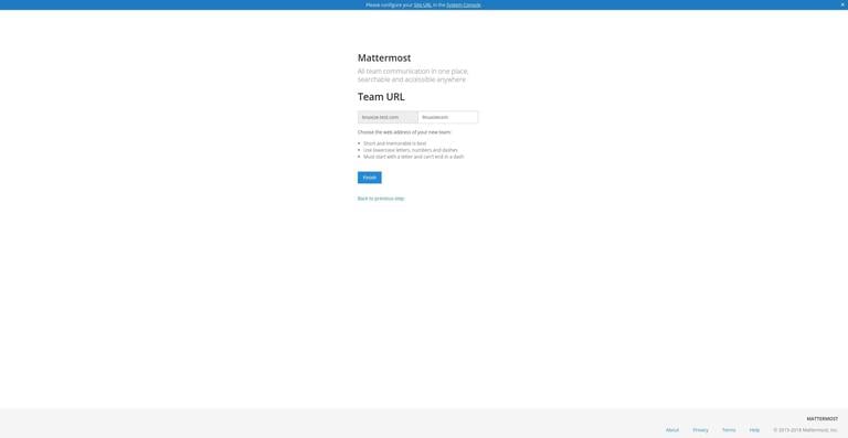 установить URL команды Mattermost