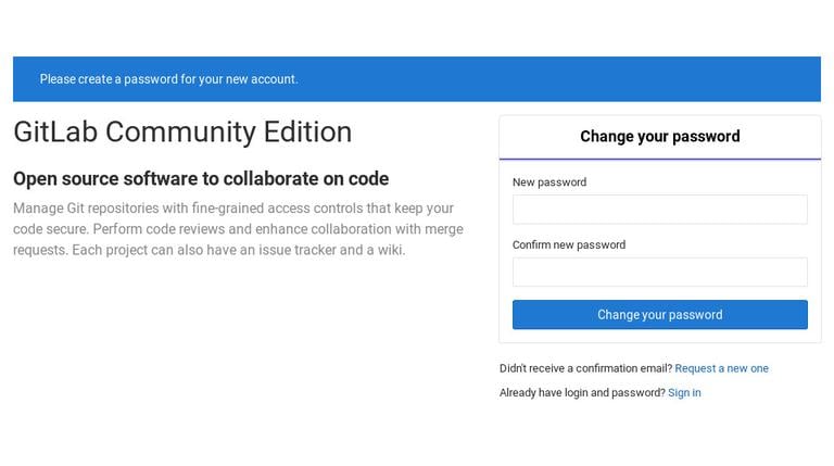 Смена пароля GitLab