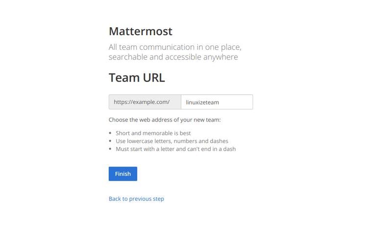 URL-адрес команды Mattermost