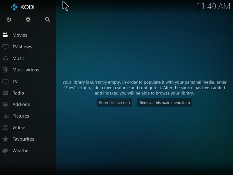 Домашняя страница Ubuntu Kodi