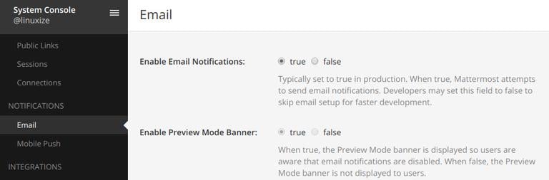 Уведомления по электронной почте Mattermost