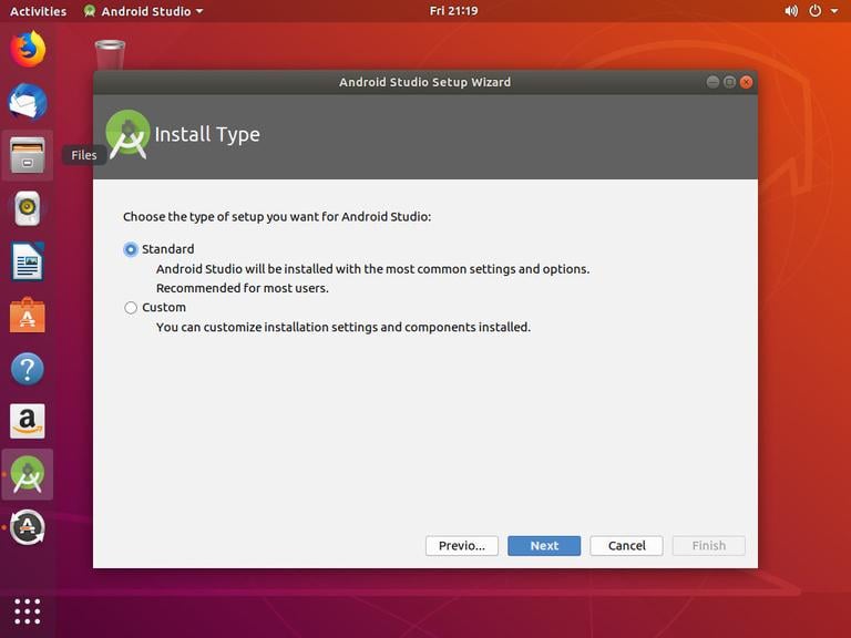 Запуск Ubuntu Android Studio