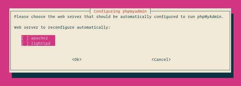 настройка веб-сервера phpmyadmin