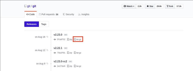 Установка Git из исходного кода
