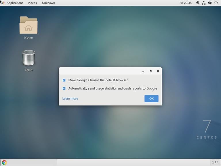 Браузер Google Chrome по умолчанию в CentOS