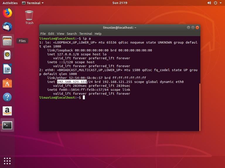 Ubuntu найти IP-адрес
