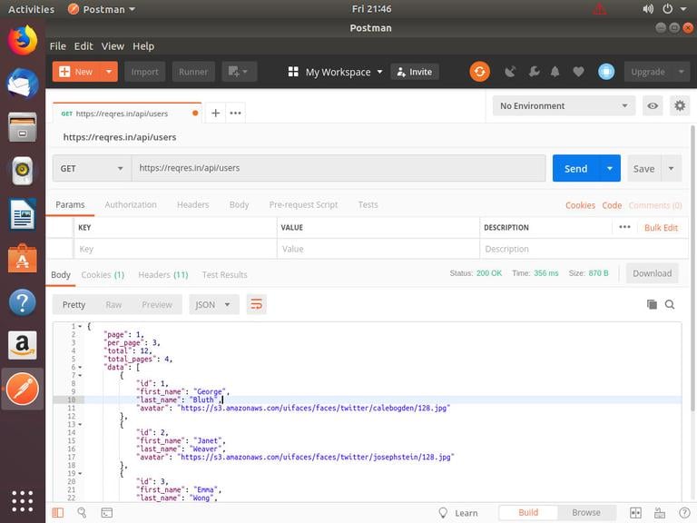 Пример Ubuntu Postman