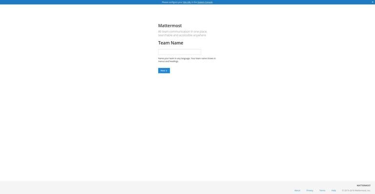 Создать команду Mattermost