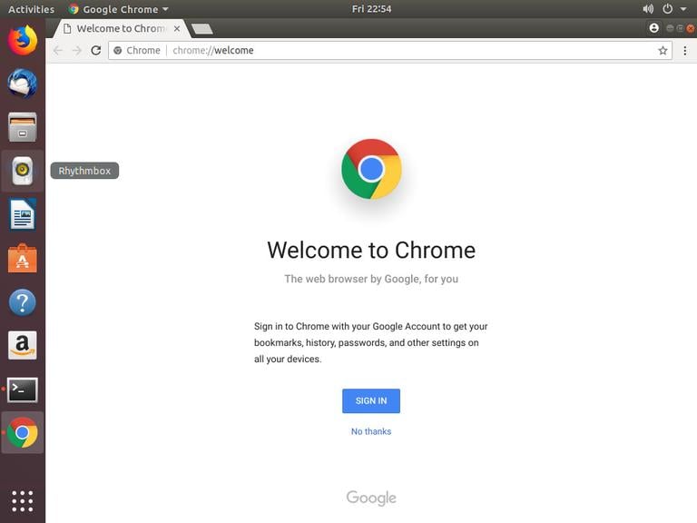 Приветственная страница Ubuntu Google Chrome
