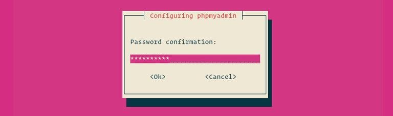 настройка phpmyadmin подтверждение пароля