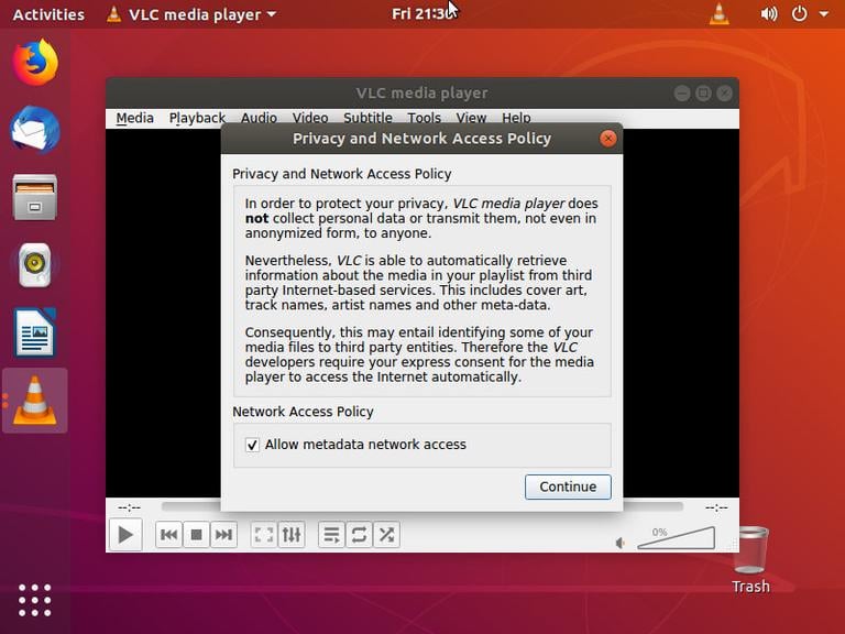 Политика Ubuntu VLC