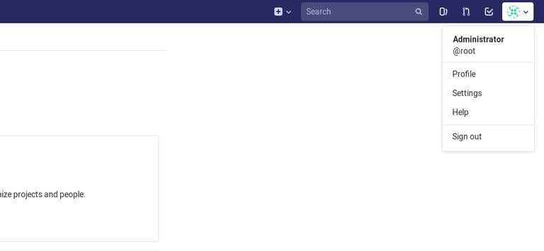 Выпадающий список навигации GitLab