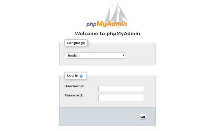 вход в phpmyadmin